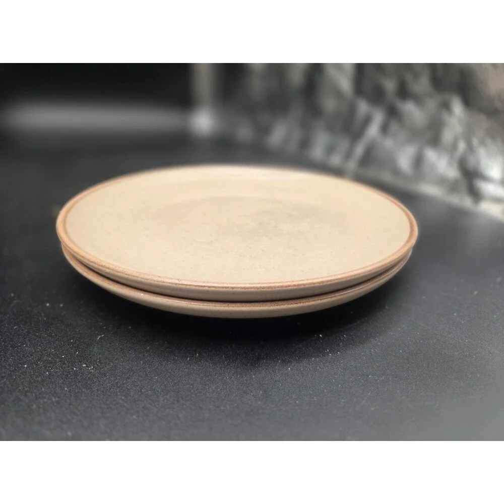 Set of 2 Metlox Poppytrail California Tempo Walnut Terracotta Salad Plates